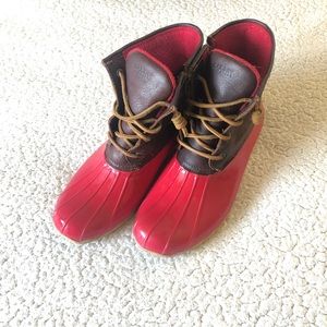 Red Sperry Duck Boots